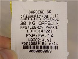 Cardene Sr Nicardipine